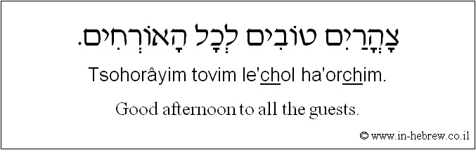 Learn Hebrew Phrases With Audio 344 Good Afternoon To All The Guests 