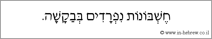 עברית: חשבונות נפרדים בבקשה.