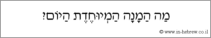 עברית: מה המנה המיוחדת היום?