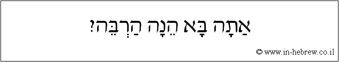 עברית: אתה בא הנה הרבה?