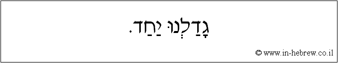 עברית: גדלנו יחד.