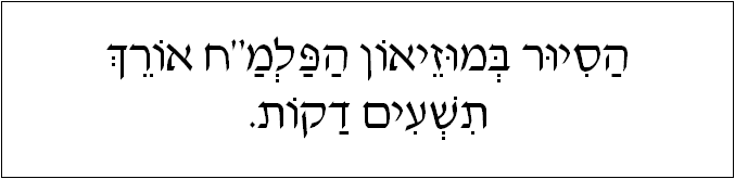 עברית: הסיור במוזיאון הפלמ