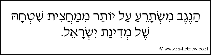 עברית: הנגב משתרע על יותר ממחצית שטחה של מדינת ישראל.