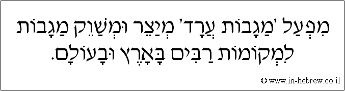 עברית: מפעל 'מגבות ערד' מייצר ומשווק מגבות למקומות רבים בארץ ובעולם.