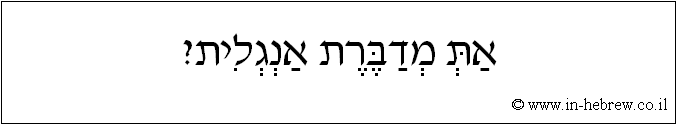 עברית: את מדברת אנגלית?