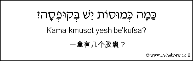 中文和希伯来语: 一盒有几个胶囊？