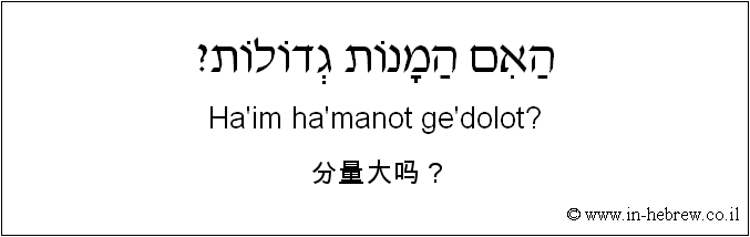 中文和希伯来语: 分量大吗？
