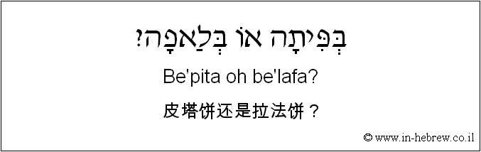 中文和希伯来语: 皮塔饼还是拉法饼？