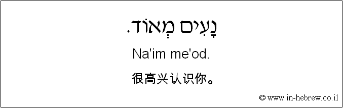 中文和希伯来语: 很高兴认识你。