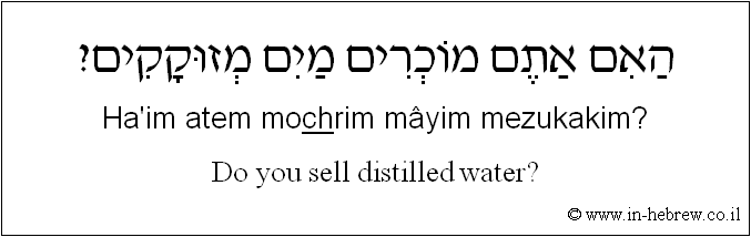 English to Hebrew: Do you sell distilled water?