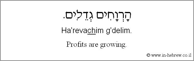 English to Hebrew: Profits are growing.