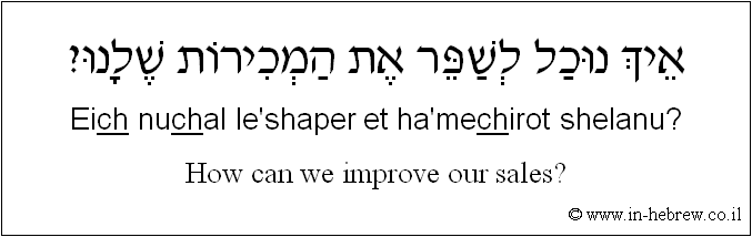 English to Hebrew: How can we improve our sales?