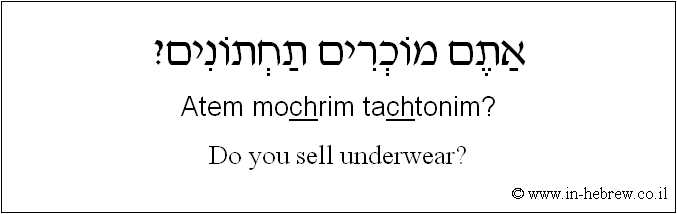 English to Hebrew: Do you sell underwear?