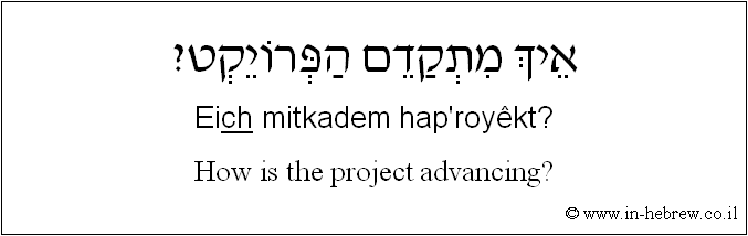 English to Hebrew: How is the project advancing?