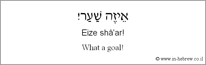 English to Hebrew: What a goal!