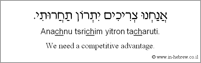 English to Hebrew: We need a competitive advantage.