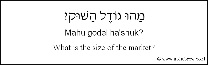 English to Hebrew: What is the size of the market?