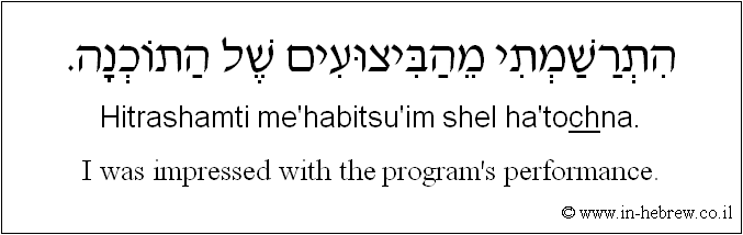 English to Hebrew: I was impressed with the program's performance.