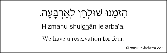 English to Hebrew: We have a reservation for four.