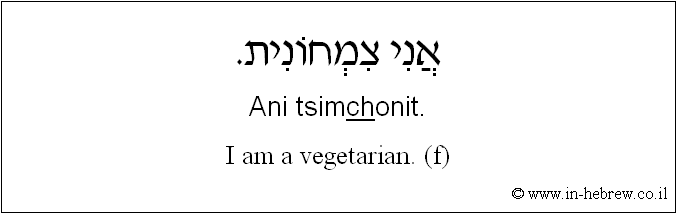 English to Hebrew: I am a vegetarian. ( f )
