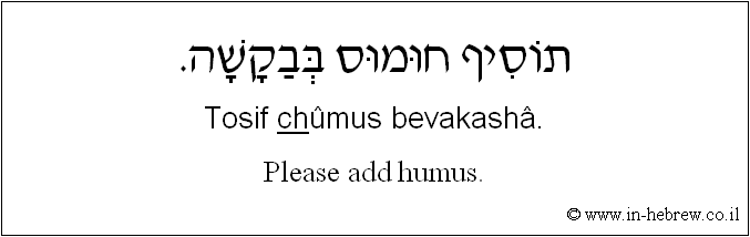 English to Hebrew: Please add humus.