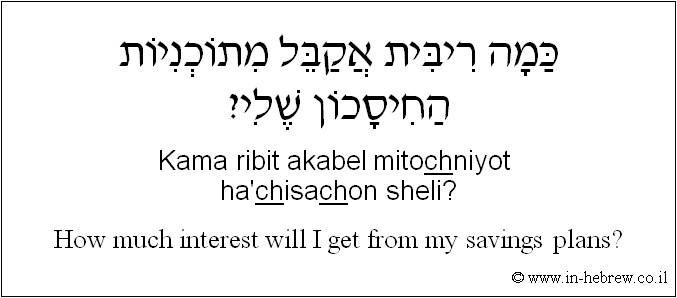 English to Hebrew: How much interest will i get from my savings plans?