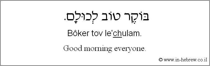English to Hebrew: Good morning everyone.