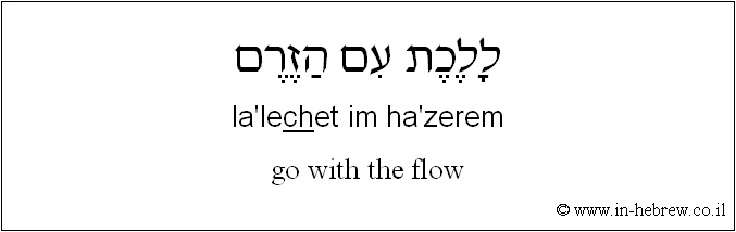 English to Hebrew: go with the flow