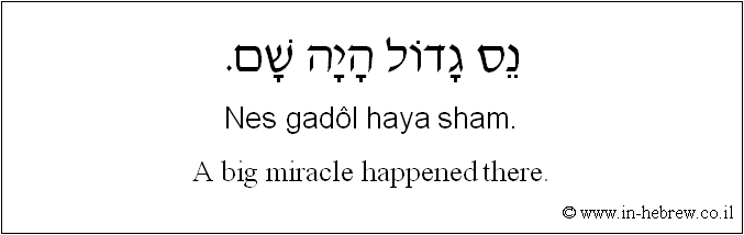 English to Hebrew: A big miracle happened there.