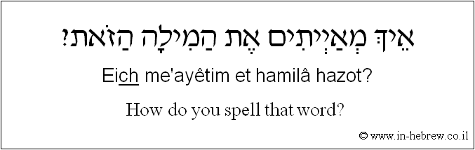 English to Hebrew: How do you spell this word? 