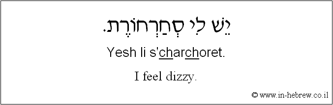 English to Hebrew: I feel dizzy.