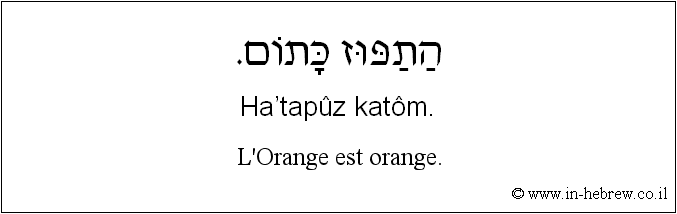 Français à l'hébreu: L’Orange est orange.
