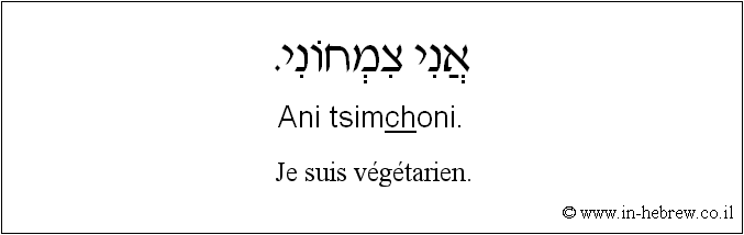 Français à l'hébreu: Je suis végétarien.