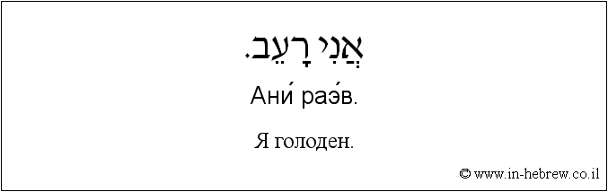 Иврит и русский: Я голоден.