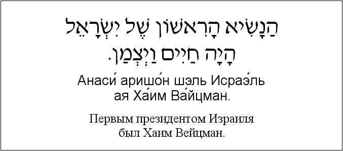 Иврит и русский: Первым президентом Израиля был Хаим Bейцман
