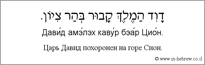 Иврит и русский: Царь Давид похоронен на горе Сион