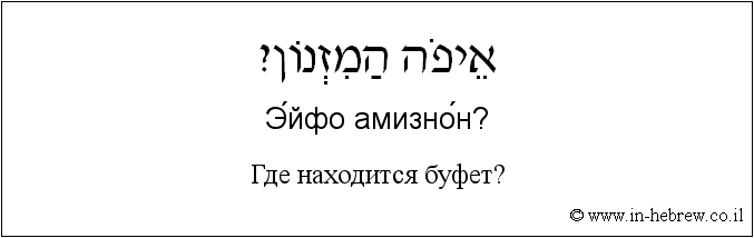 Иврит и русский: Где находится буфет?