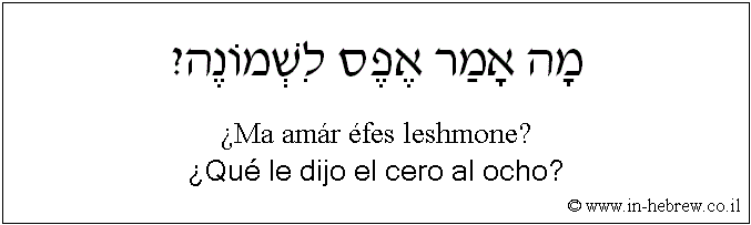 Español y hebreo: ¿Qué le dijo el cero al ocho?
