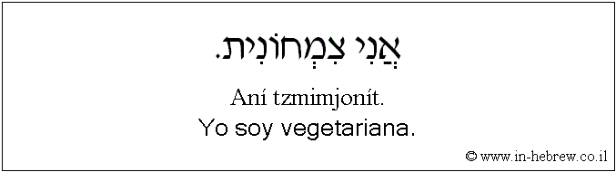 Español y hebreo: Yo soy vegetariana.