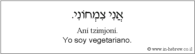 Español y hebreo: Yo soy vegetariano.