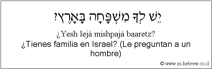 Español y hebreo: ¿Tienes familia en Israel? (Le preguntan a un hombre)