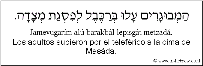 Español y hebreo: Los adultos subieron por el teleférico a la cima de Masáda.