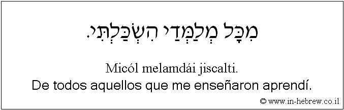 Español y hebreo: De todos aquellos que me enseñaron aprendí.